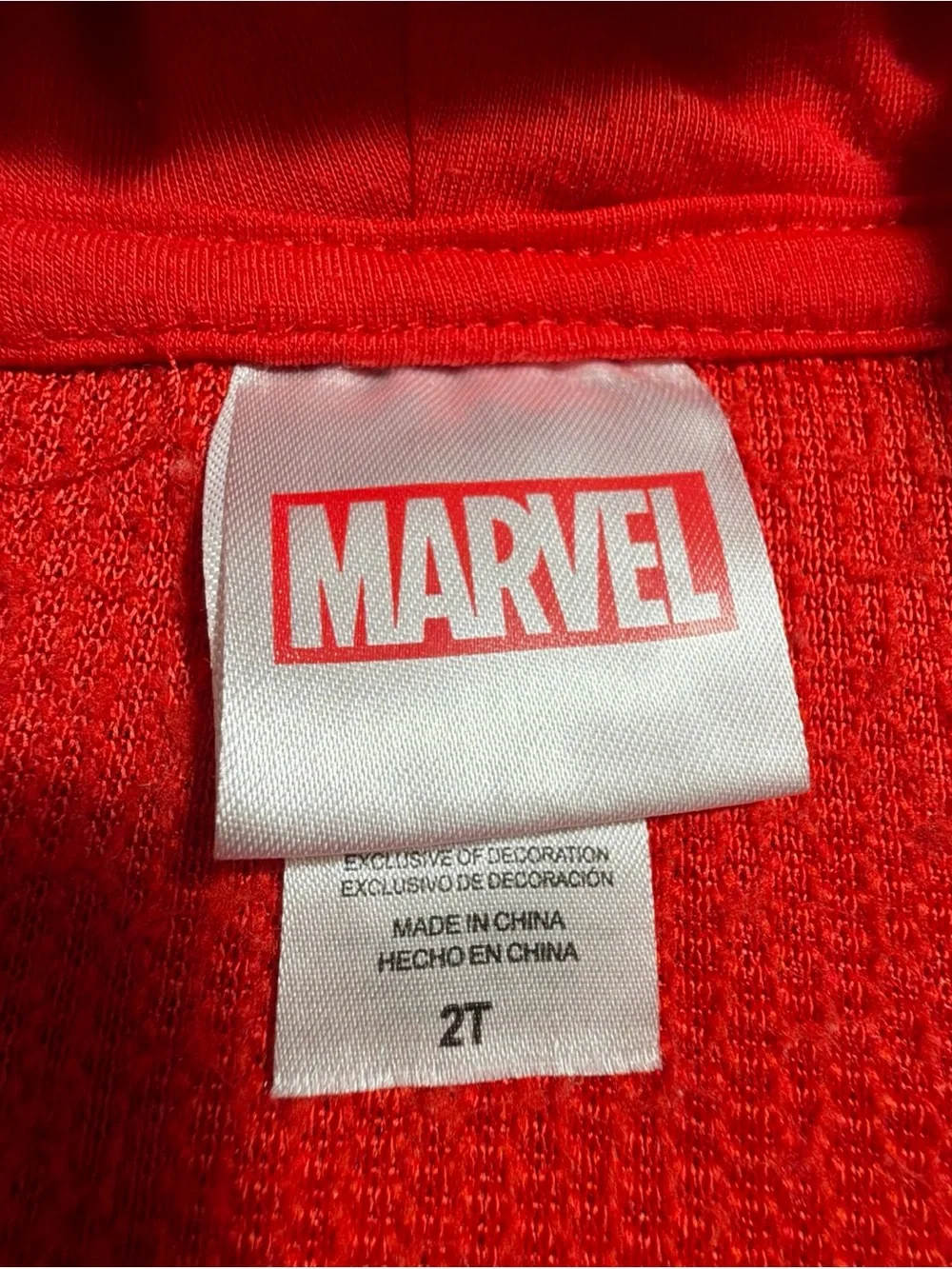 Marvel Red Hooded Sherpa Puffer Jacket with Spider Embroidery